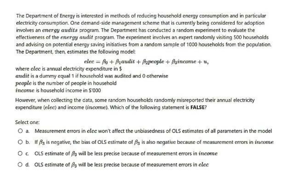 The Department of Energy is interested in methods
