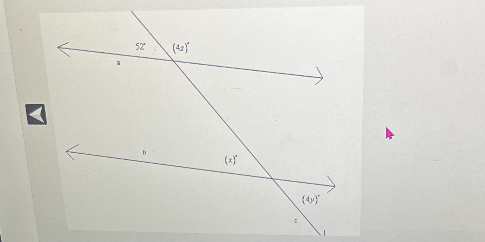 Assuming line a and b are parallel, what is the
