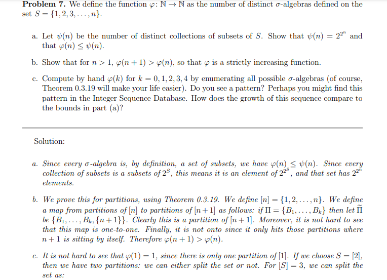 Problern 7. We dene the function (,0: N } N as