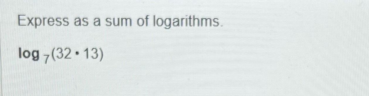 Sum of logarithms ? \f