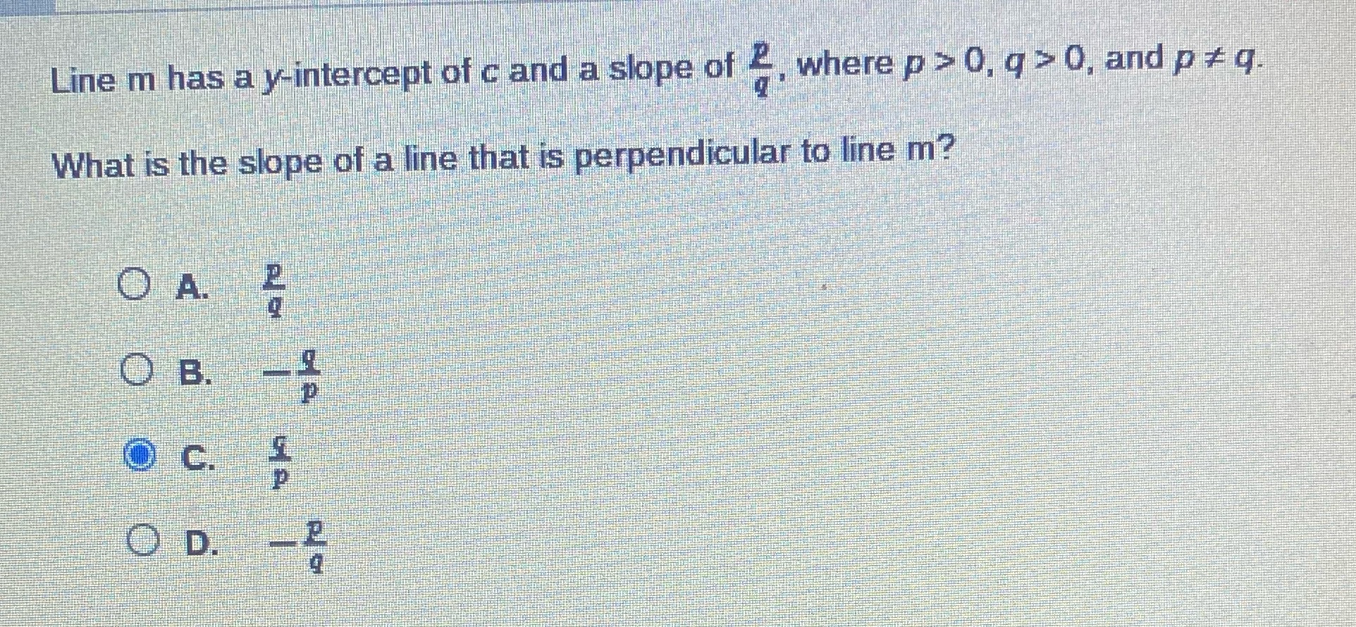 What is the slope of a line that is perpendicular