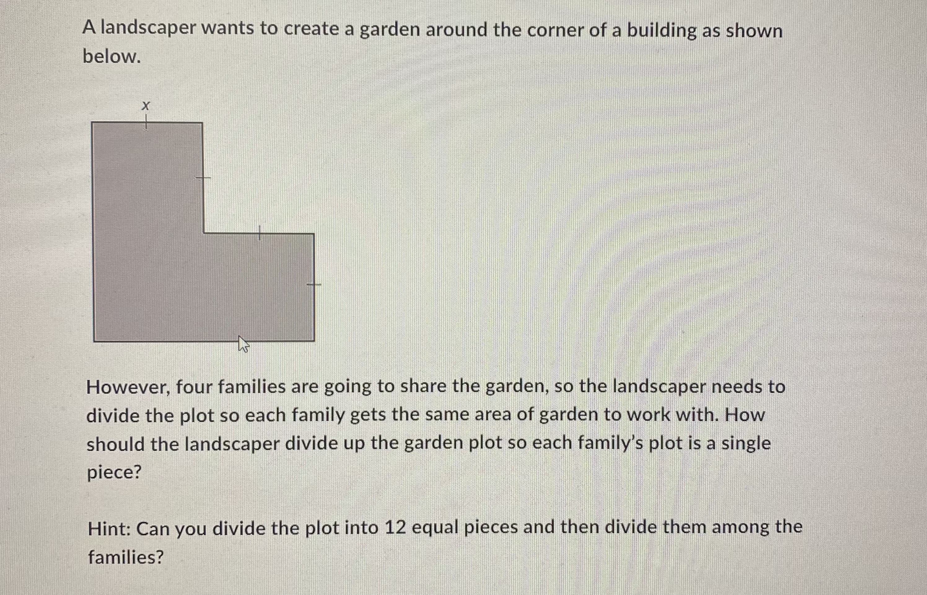 A landscaper wants to create a garden around the