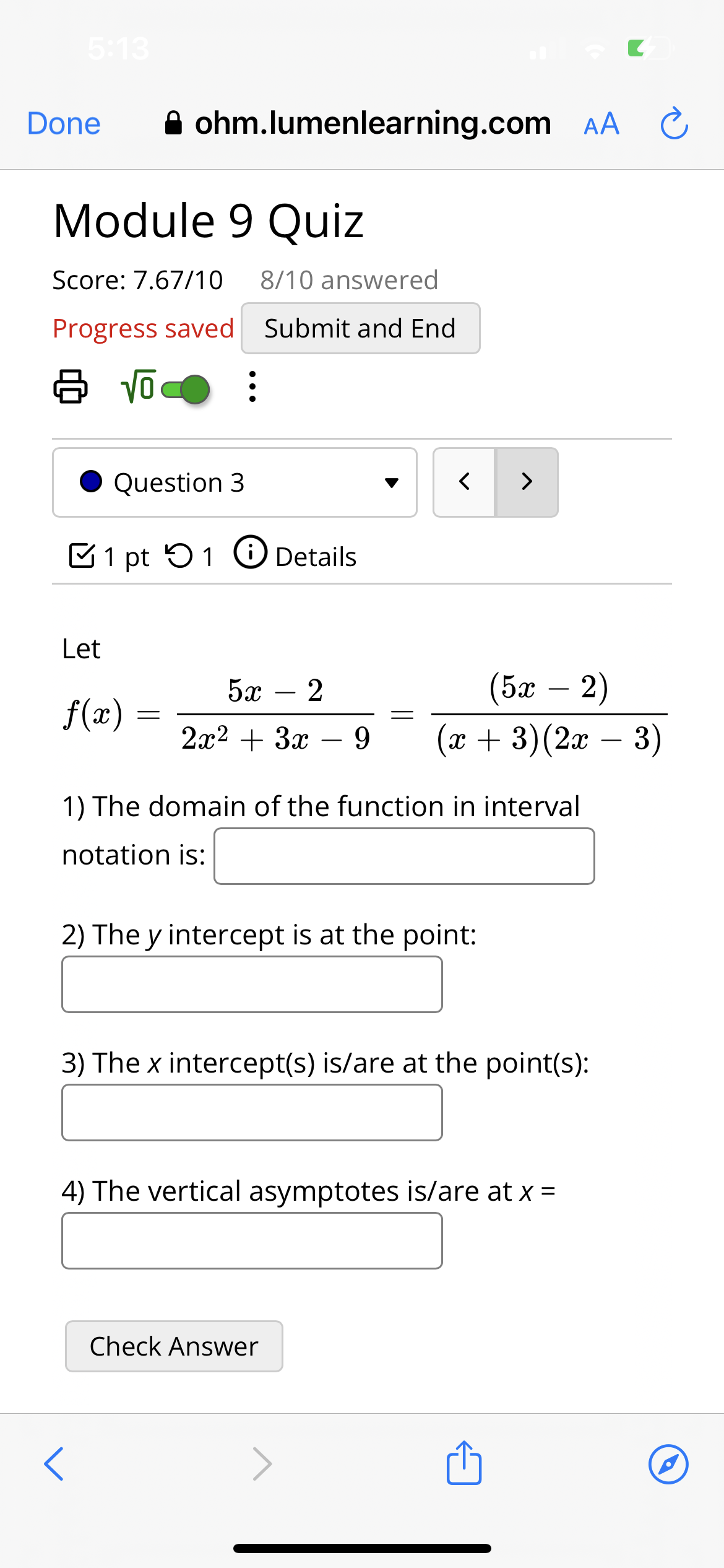 5:13 ohm.lumenlearning.com Score: 7.67/10 8/10