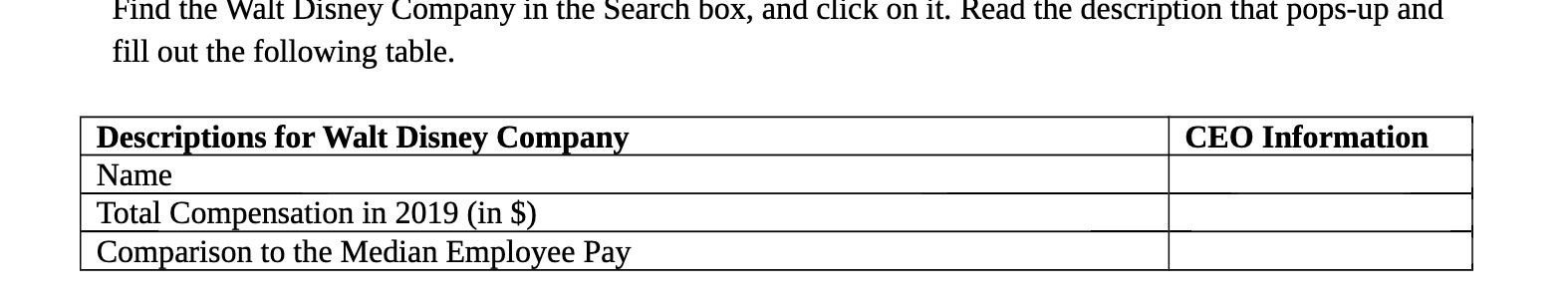 Find the Walt Disney Company in the Search box,