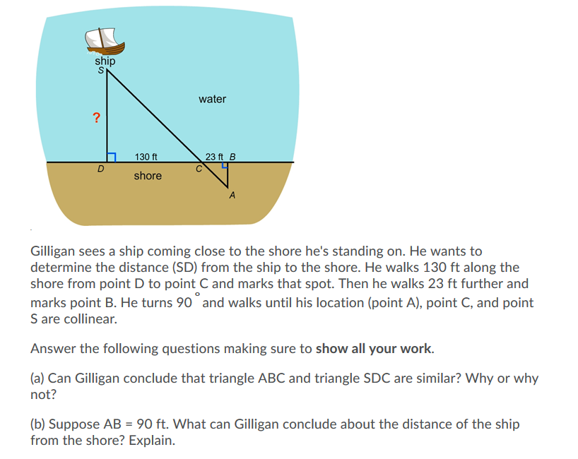 Gilligan sees a ship coming close to the shore