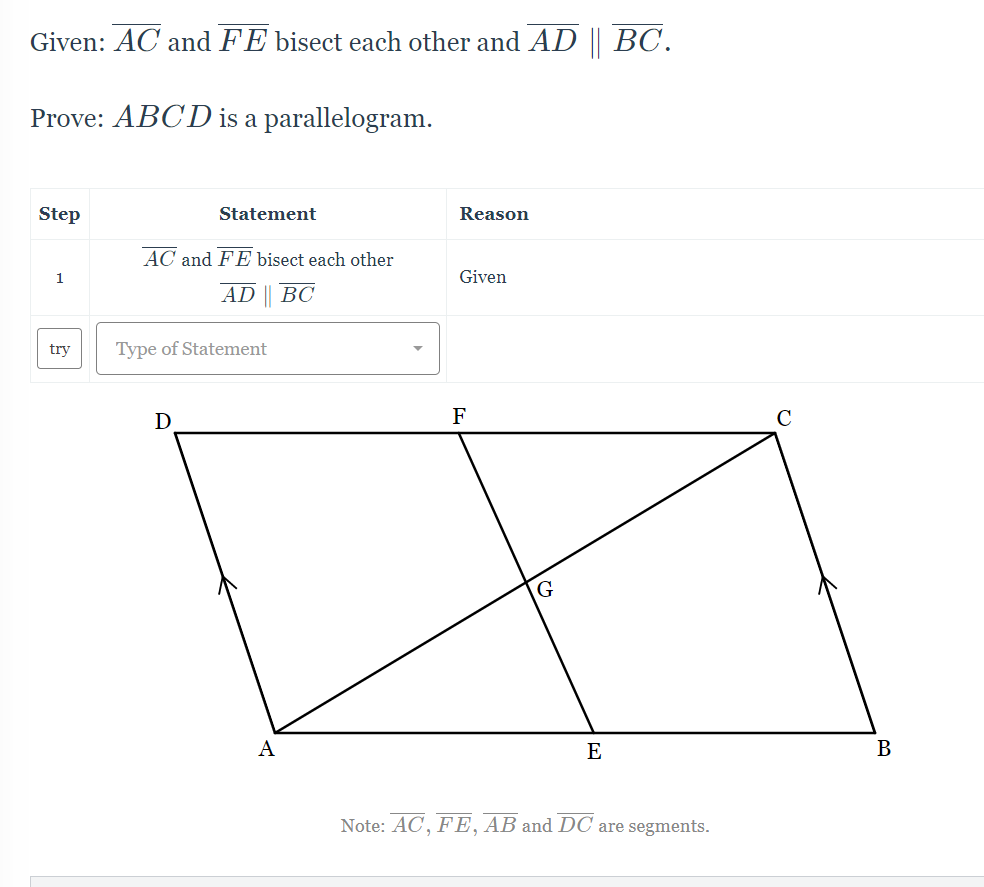 answer question in the picture Given: AC and FE