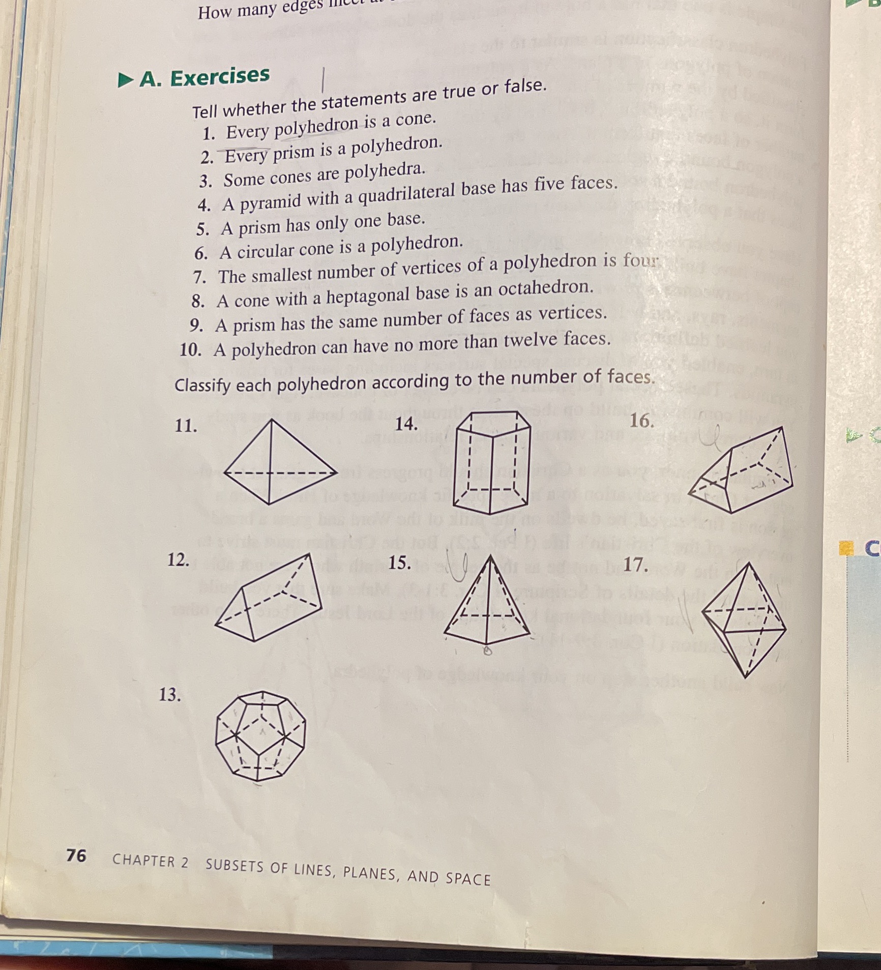 I need help with 1-17 How many edges A. Exercises