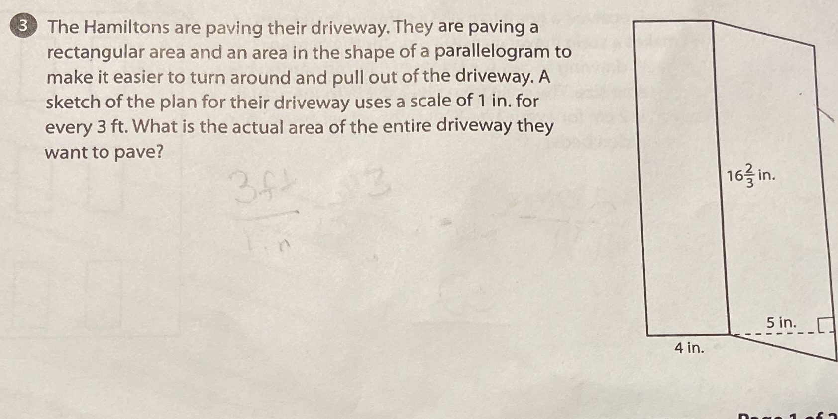 3 The Hamiltons are paving their driveway. They