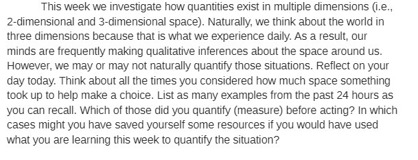 This week we investigate how quantities exist in