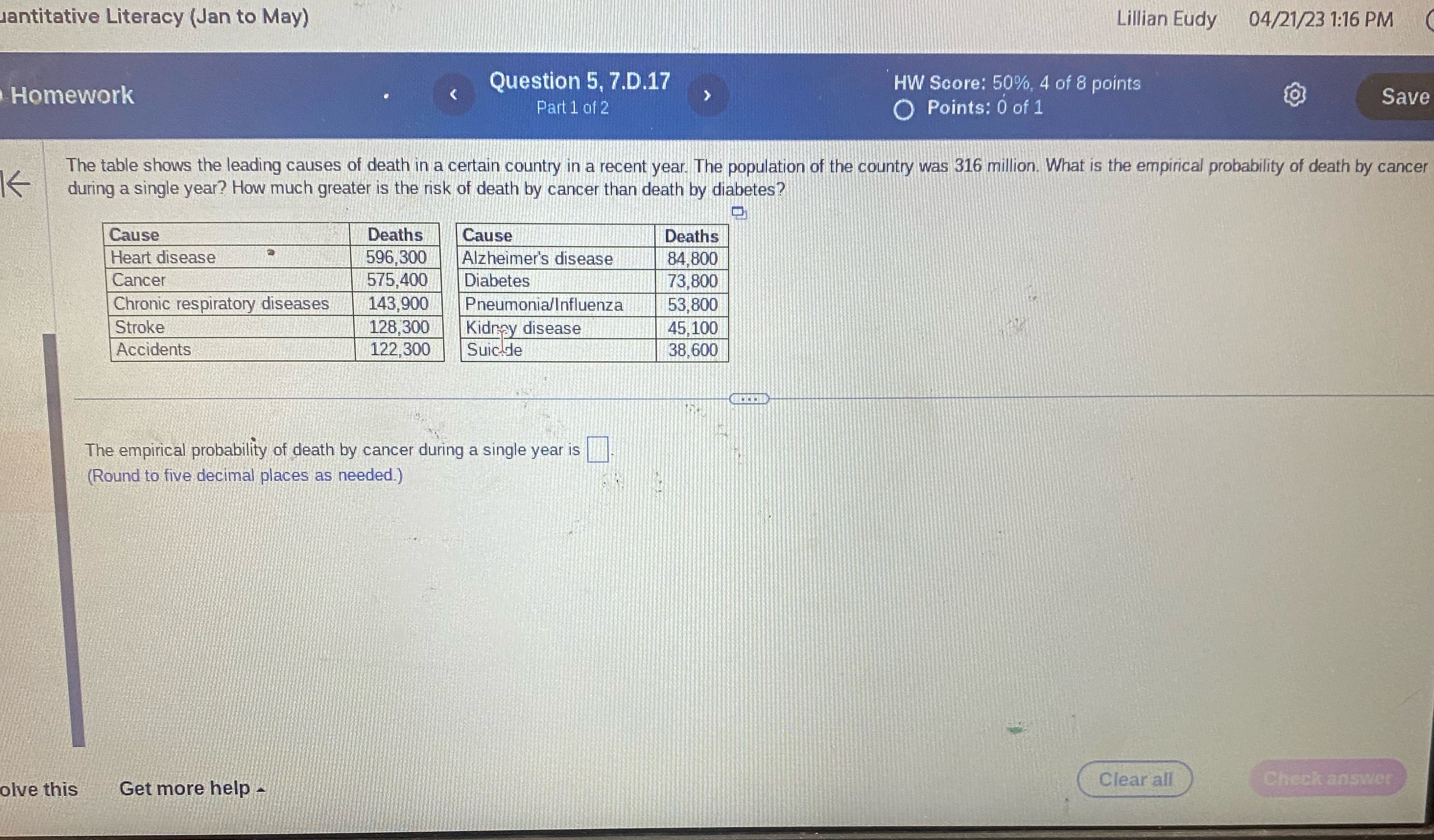 antitative Literacy (Jan to May) Lillian Eudy