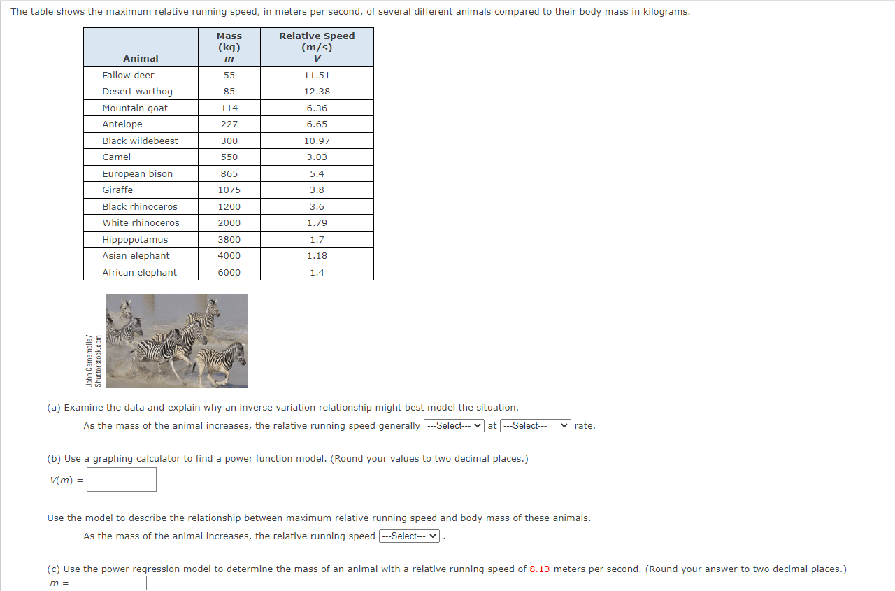 The table shows the maximum relative running