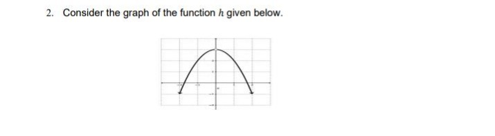 2. Consider the graph of the function h given