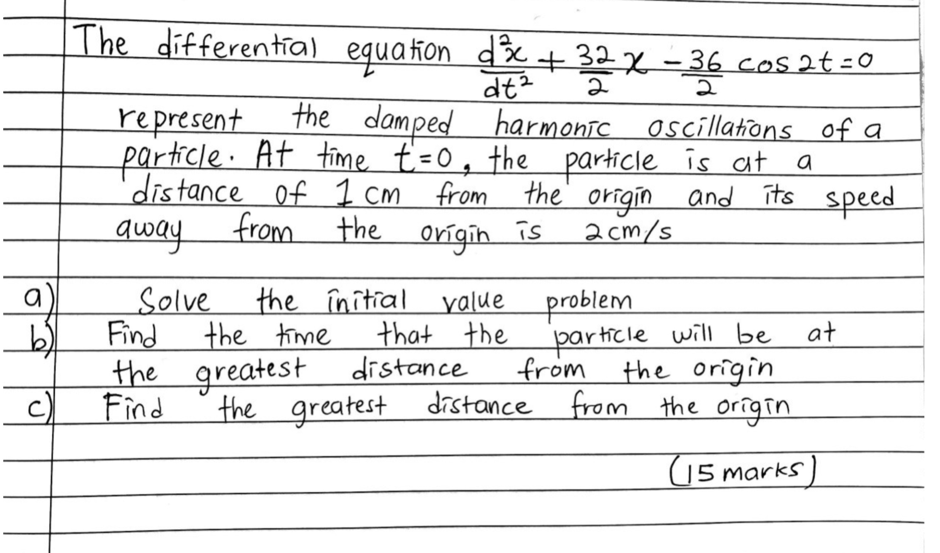 Differential equation. In case not clear refer