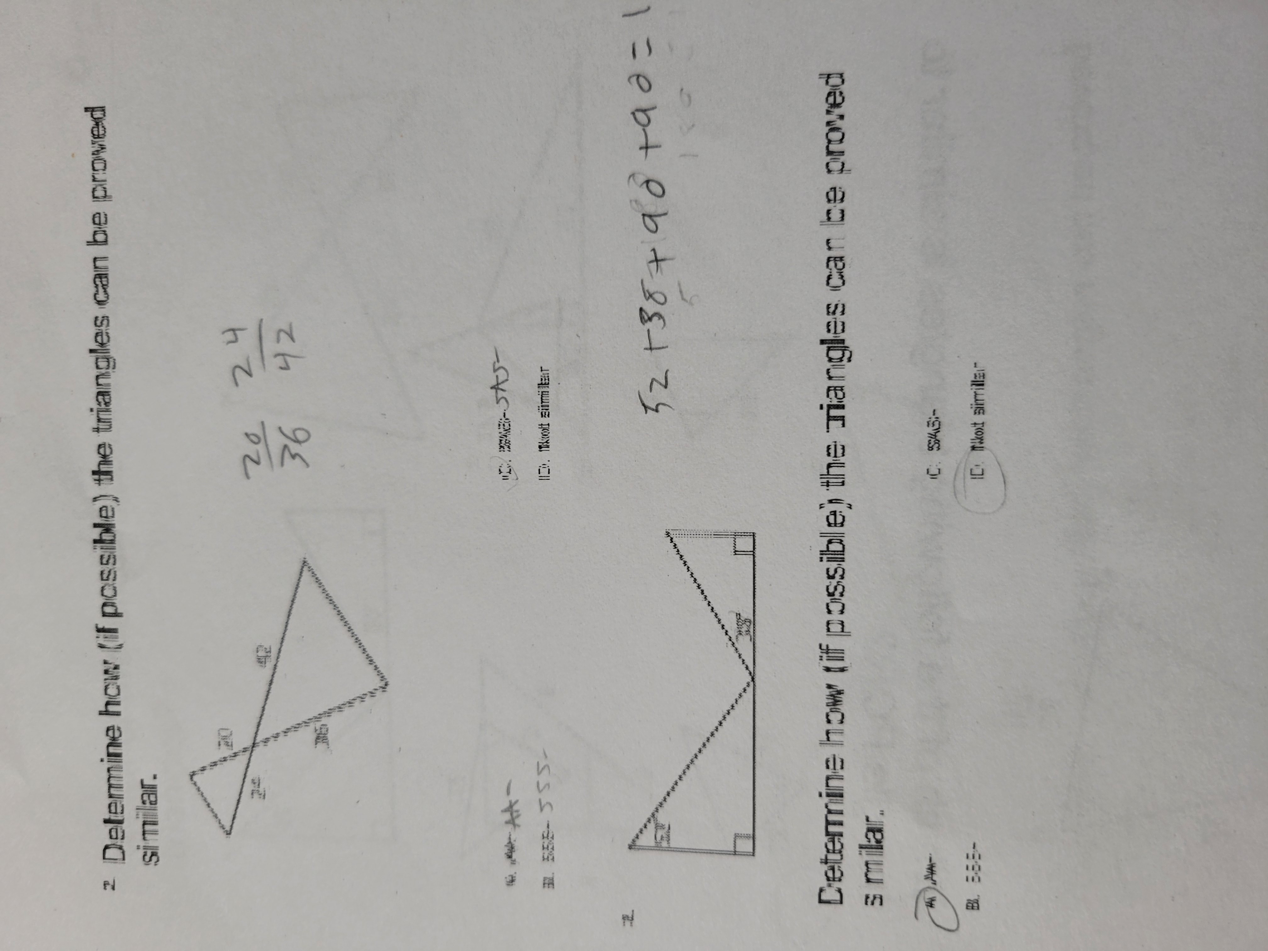 Determine how (if possible) the triangles can be