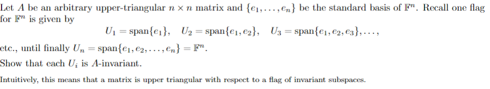 Let A be an arbitrary upper-triangular n x n