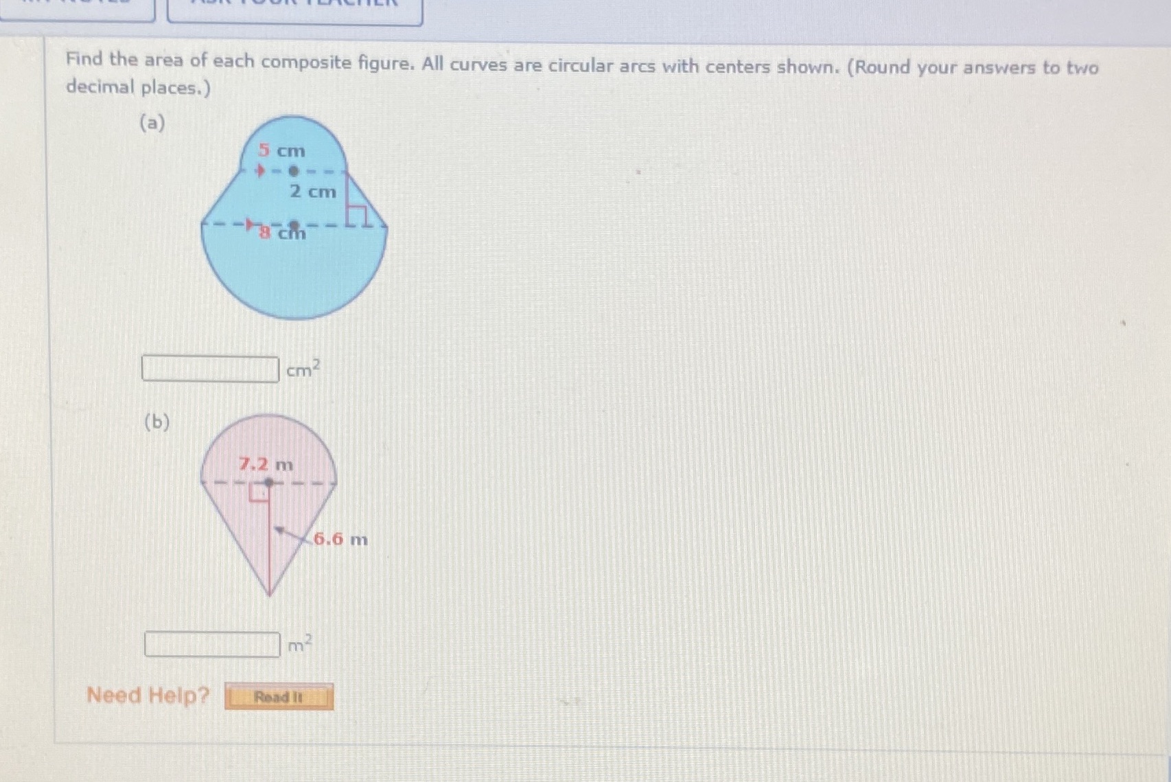 Find the area of each composite figure. All