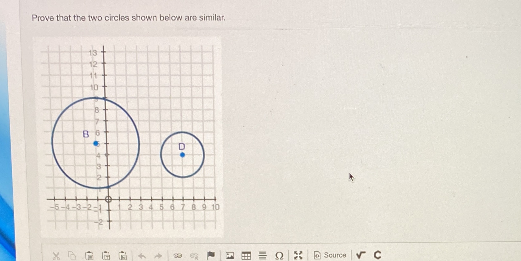 Prove that the two circles shown below are