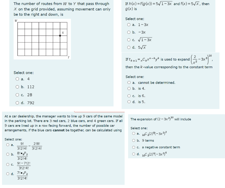 The number of routes from W to Y that pass