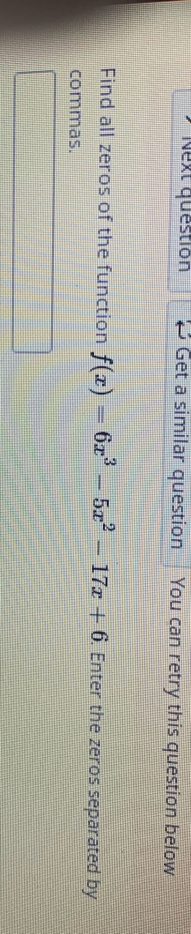 question Get a similar question You can retry