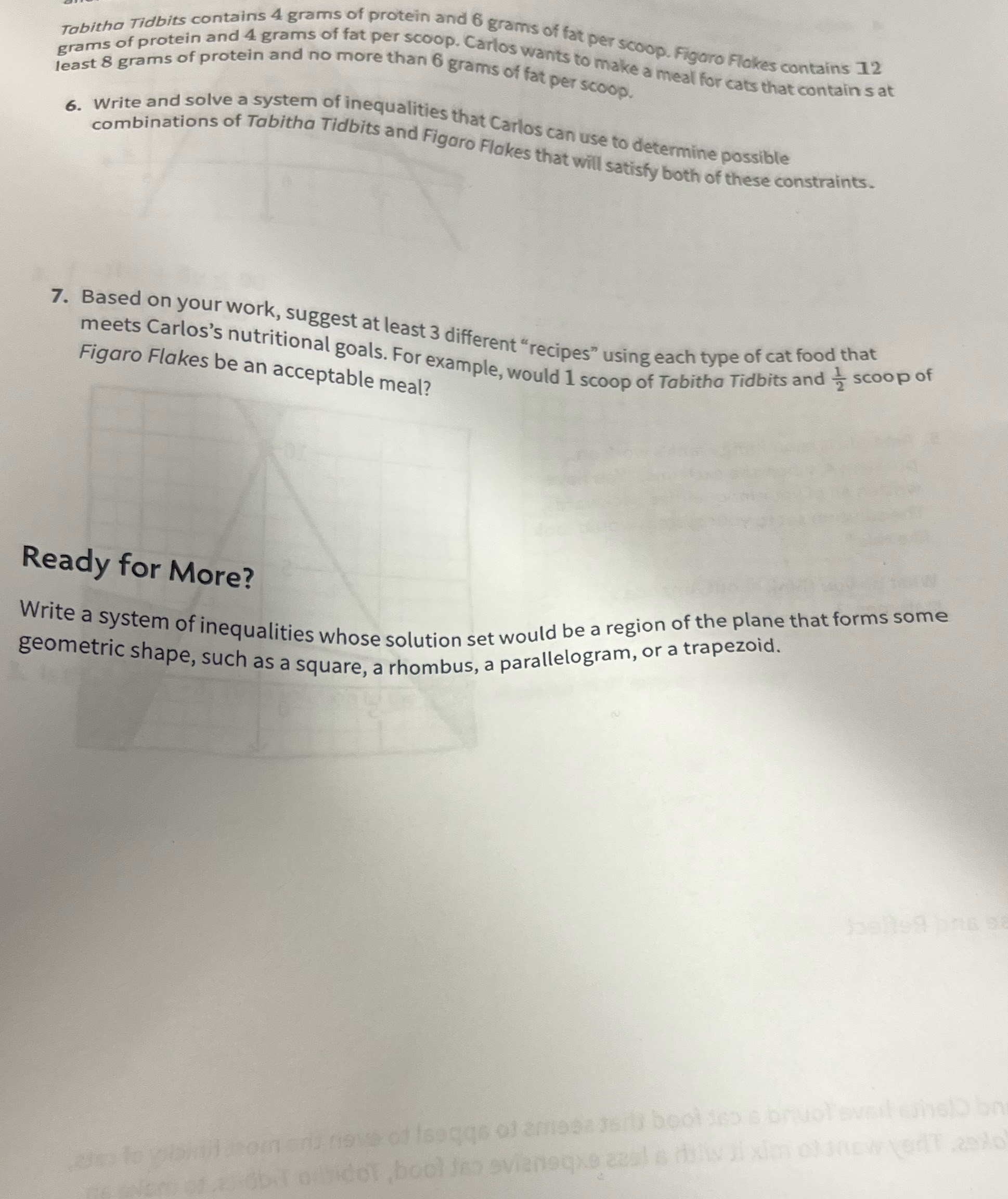 answer questions show work Tabitha Tidbits