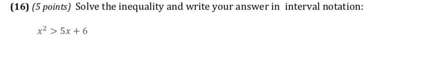 [14] (6 points) Solve for x and show your work