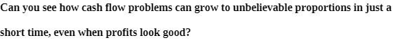 Can you see how cash ow problems can grow to