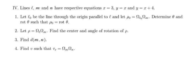 Kindly answer this.Thank You IV. Lines {, me and