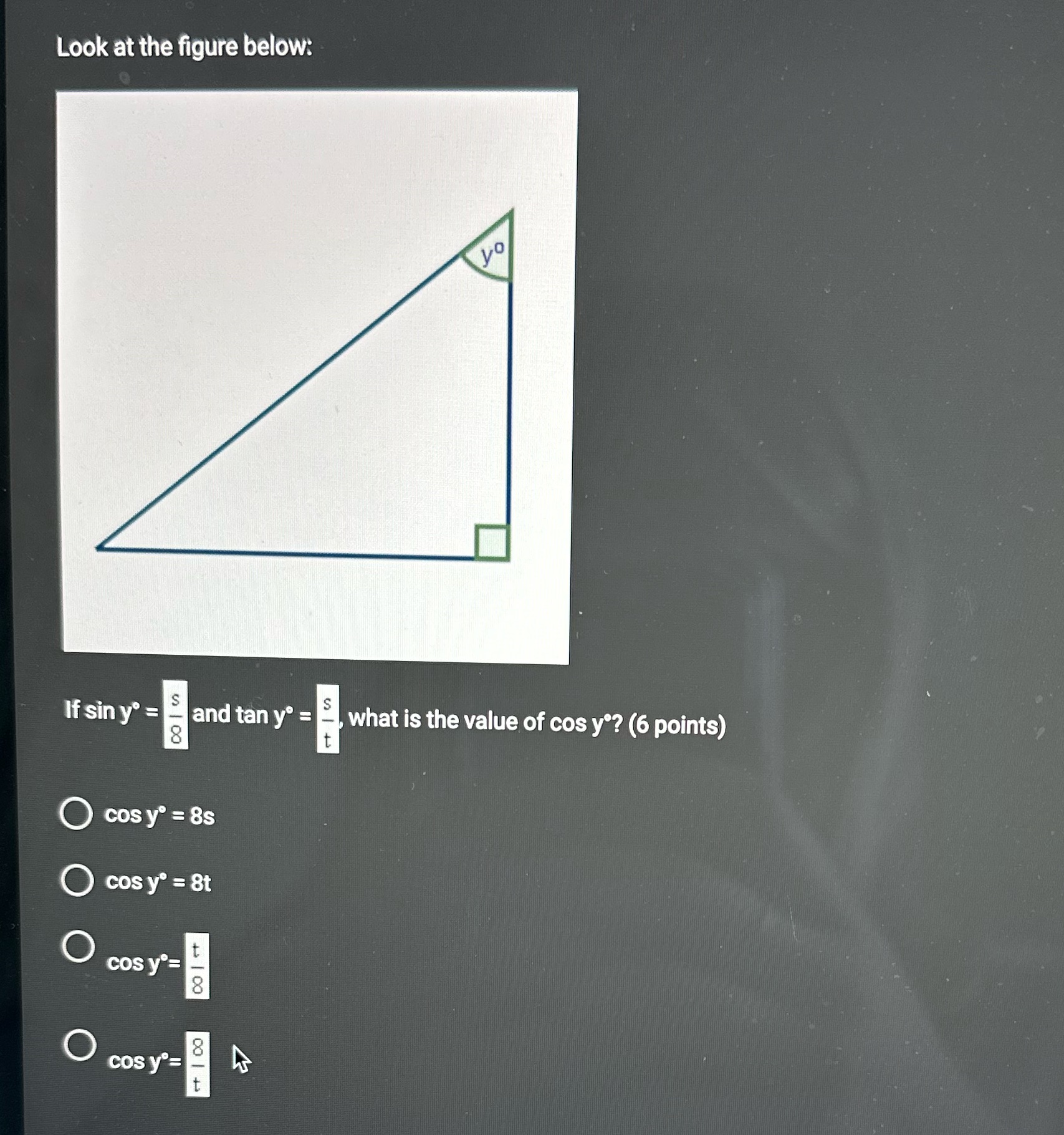 Look at the figure below: If sin y' = 00 1