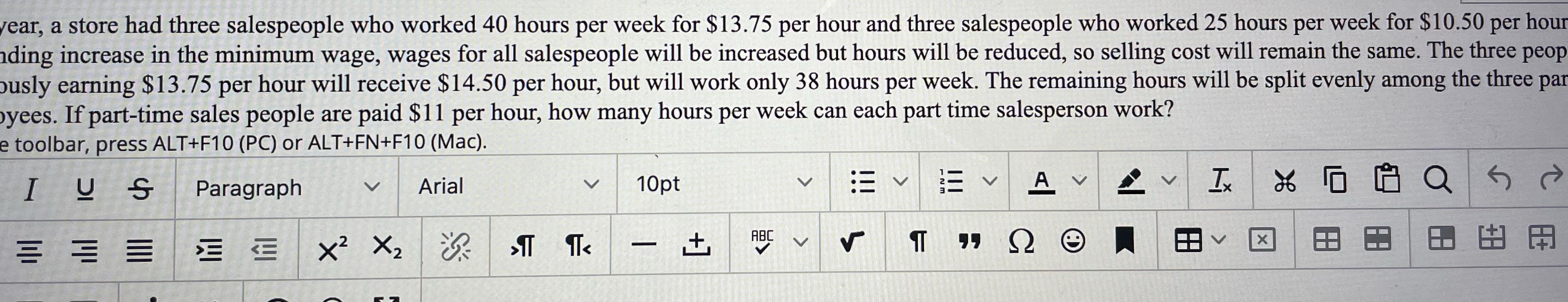 ear, a store had three salespeople who worked 40