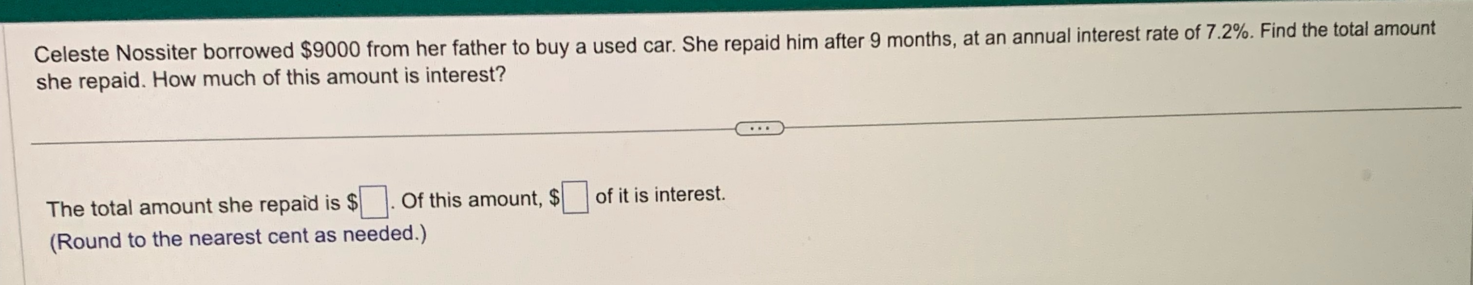 Celeste Nossiter borrowed $9000 from her father