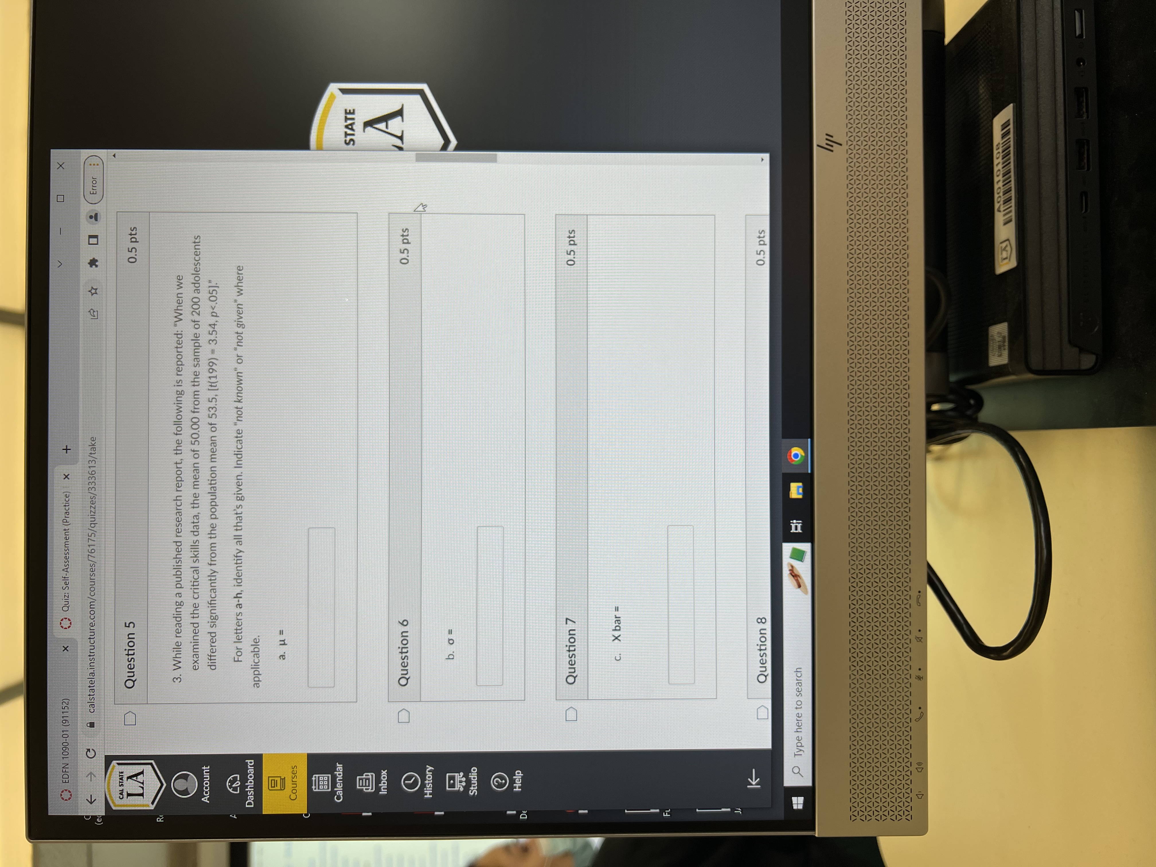 EDEN 1090-01 (91152) x Quiz: Self-Assessment