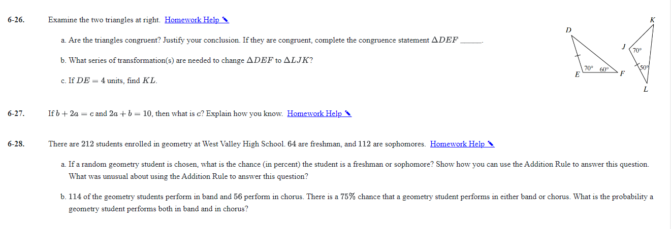 6-20. PROVING SAS TRIANGLE CONGRUENCE A team is