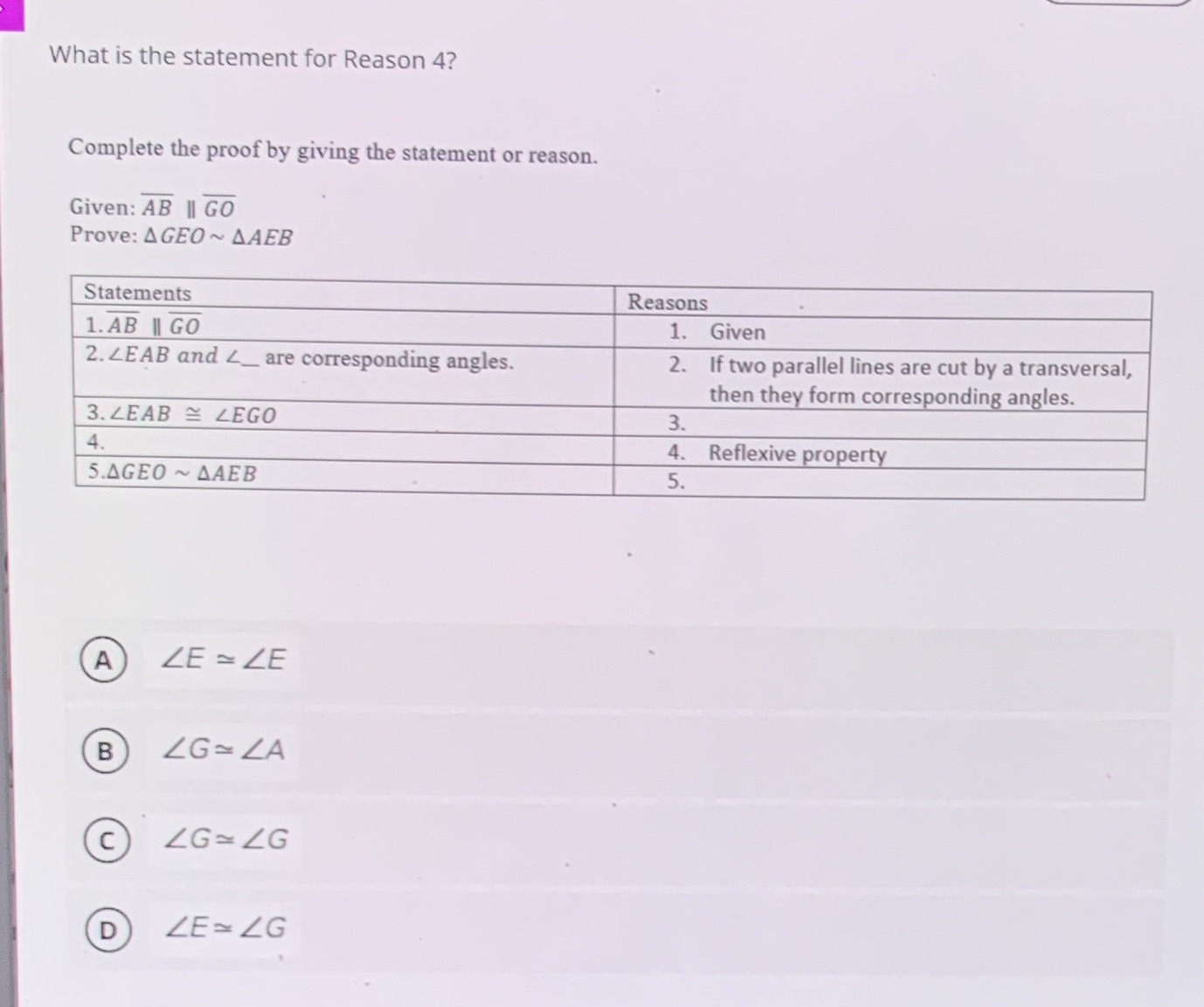 What is the statement for Reason 4? Complete the