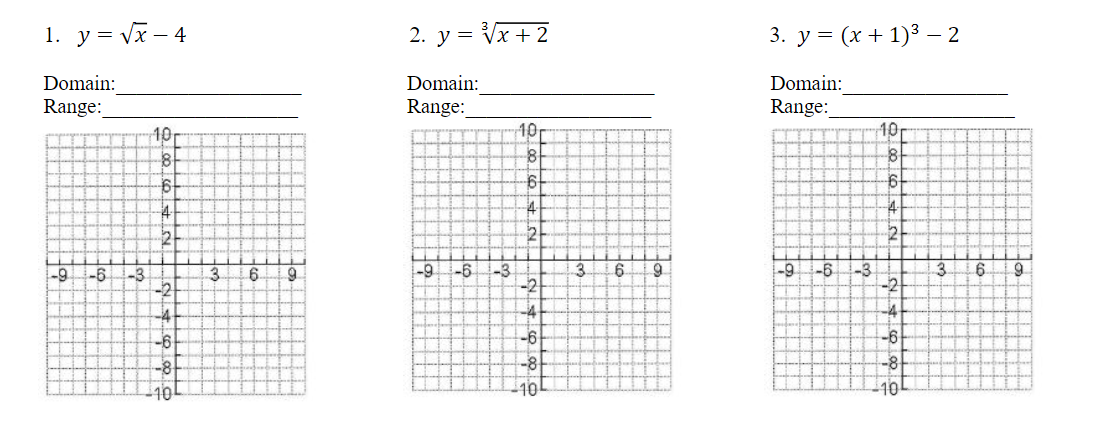 Graph the parent function with red, then the