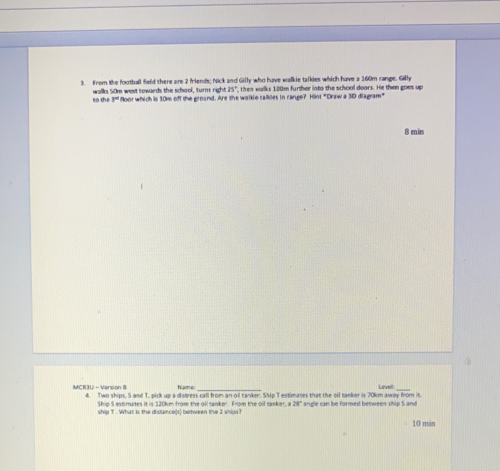 3. From the football field there are 2 friends;