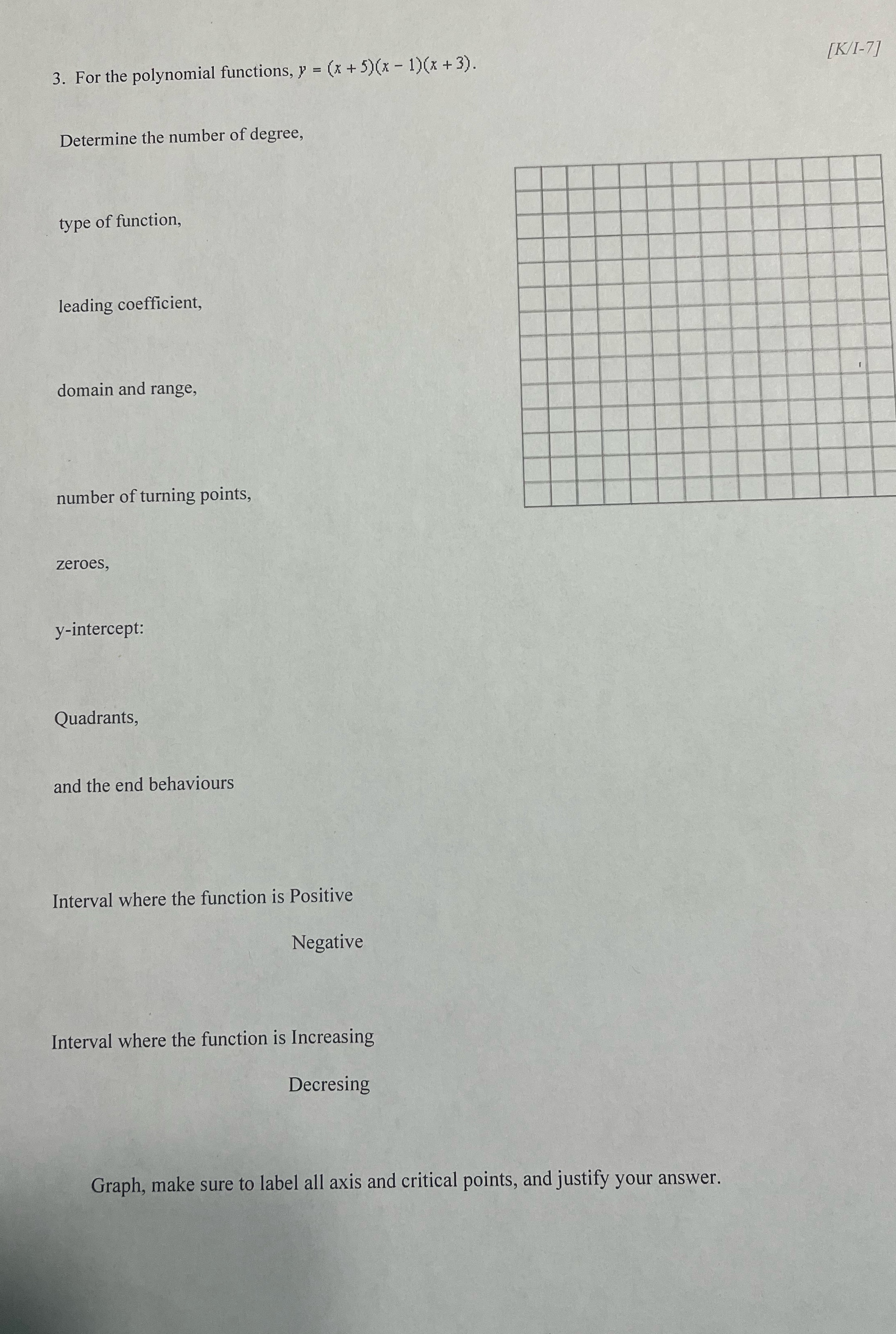 Pls answer asap thank you 3. For the polynomial