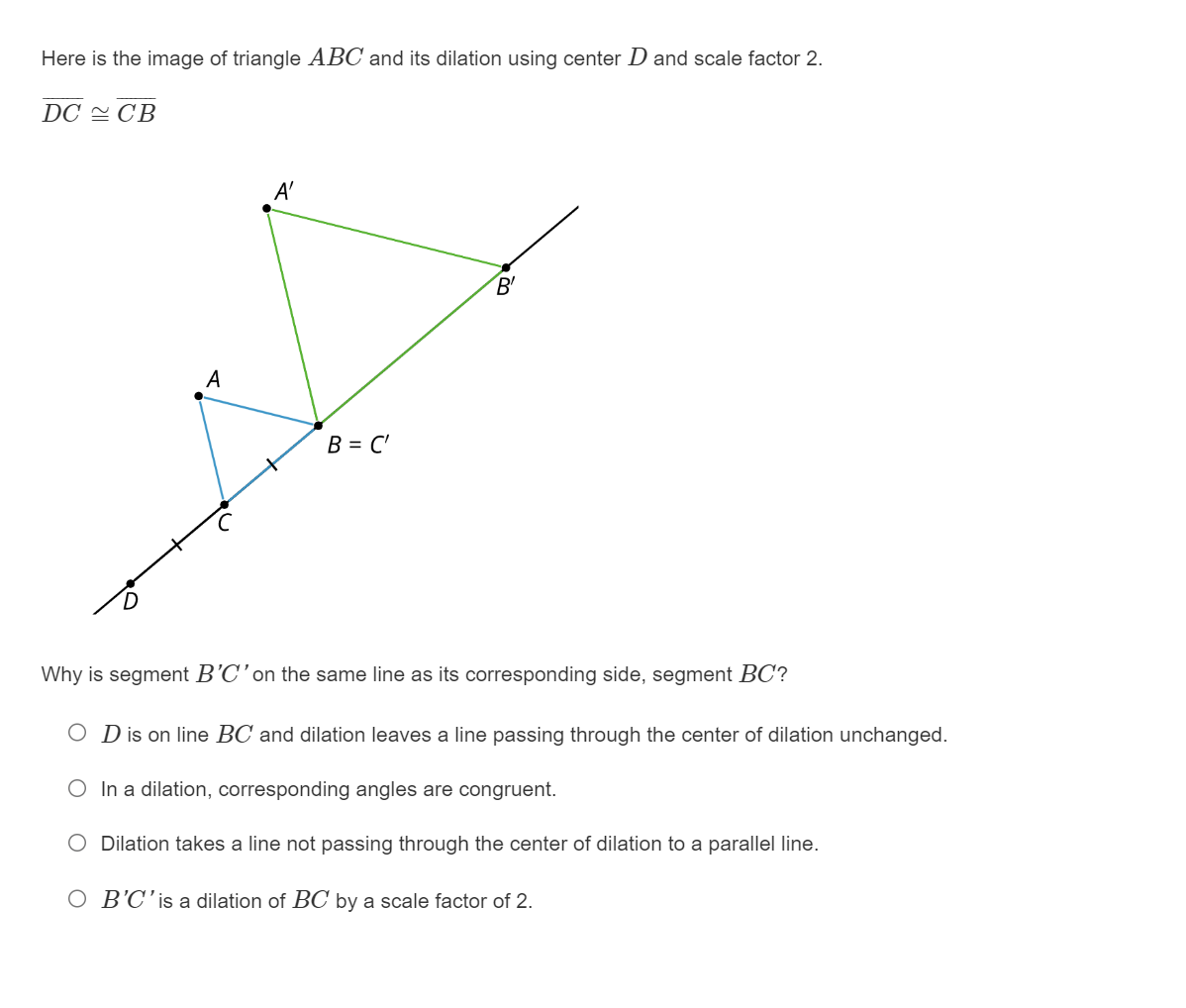 Here is the image of triangle ABC and its