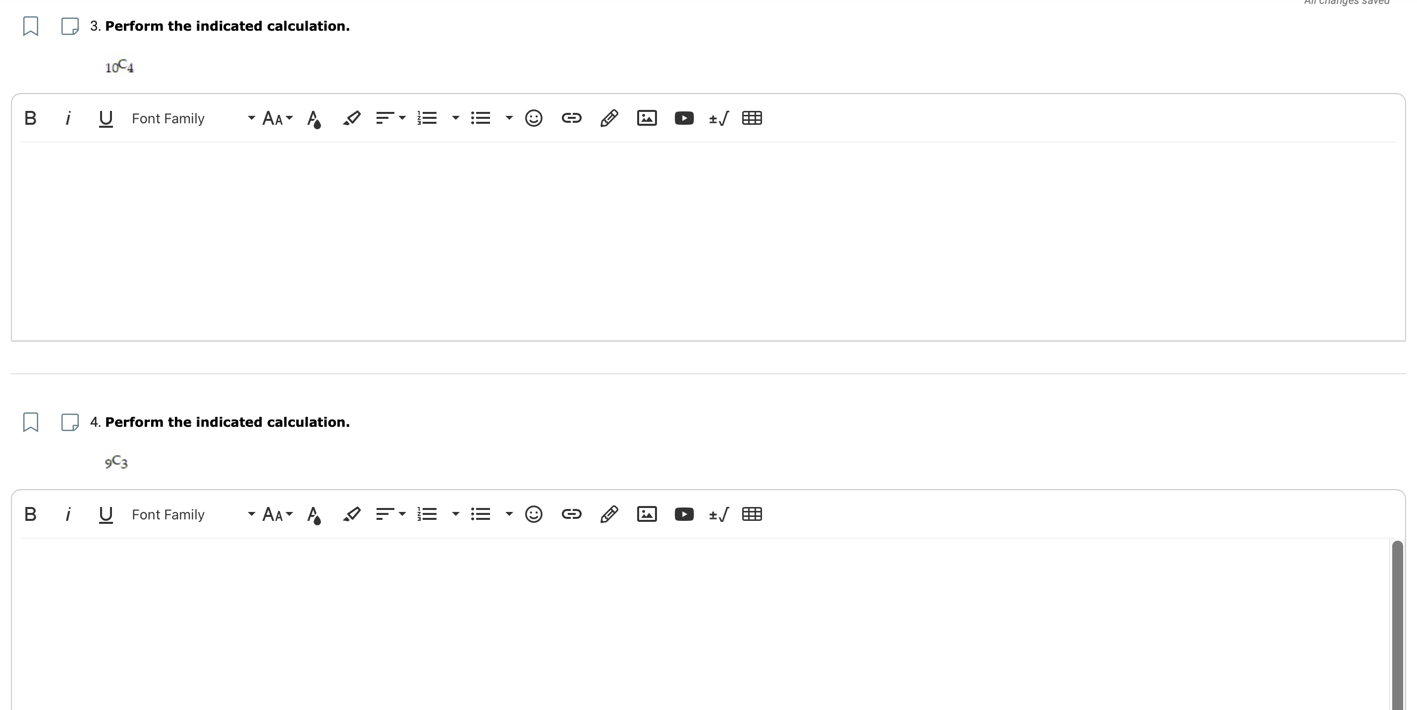 Combinations and Permutations (Show full working