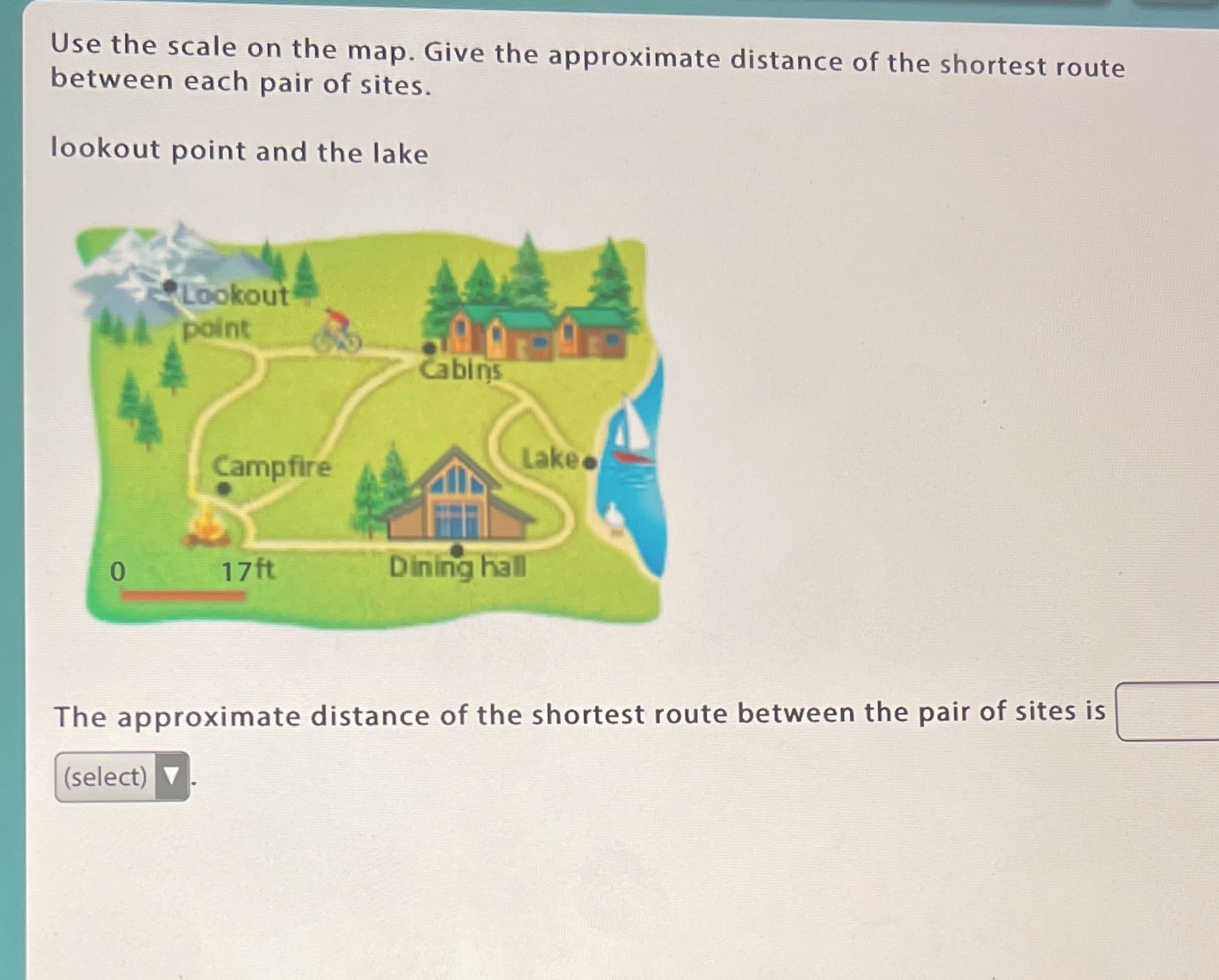 Use the scale on the map. Give the approximate