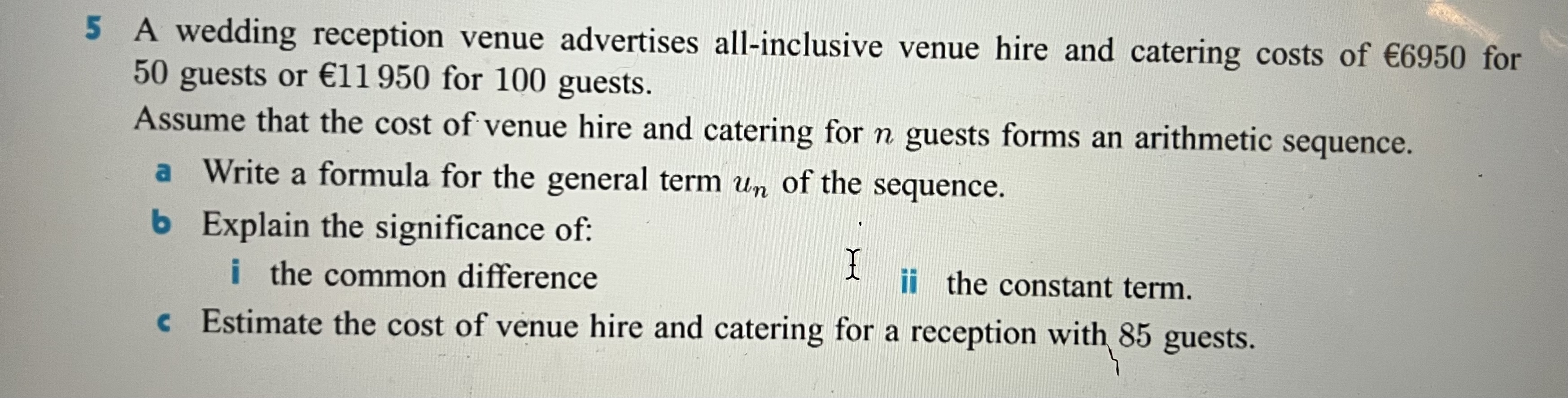 5 A wedding reception venue advertises