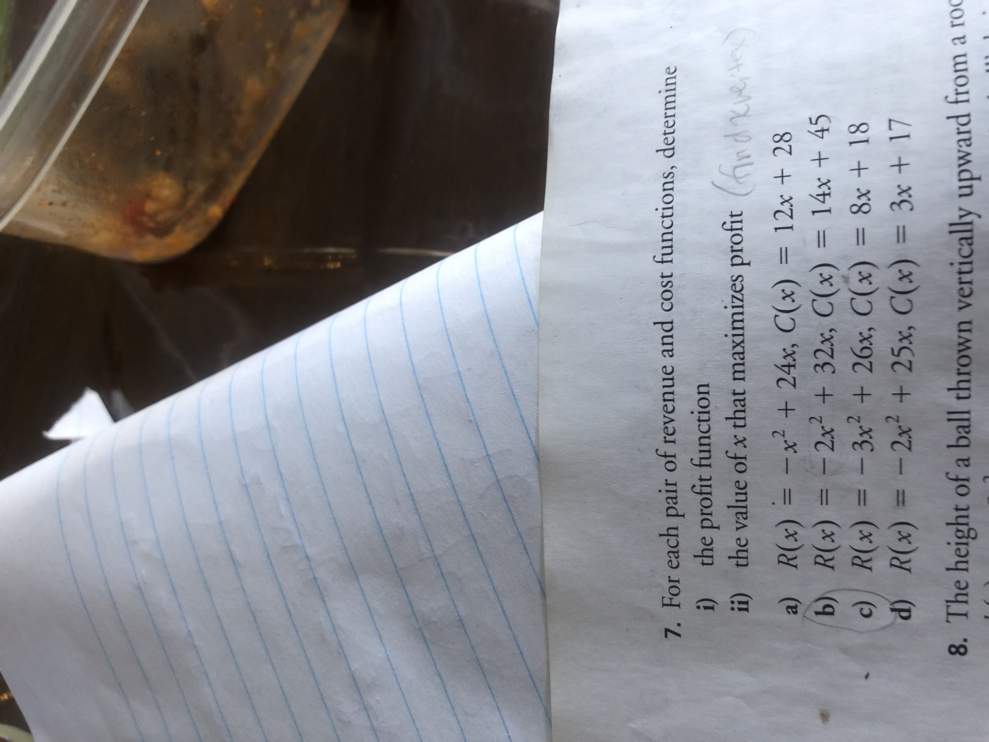 3. Determine the maximum or minimum value for y =