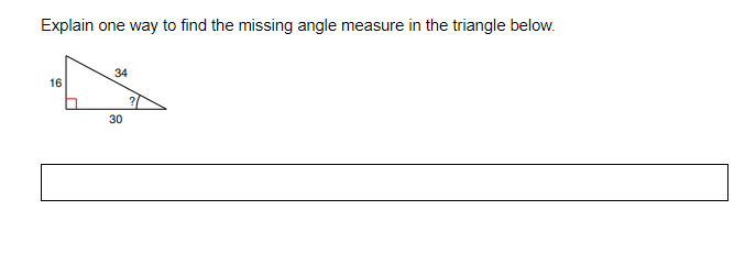 Explain one way to find the missing angle measure