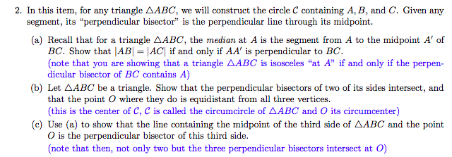 i am confused 2. In this item, for any triangle