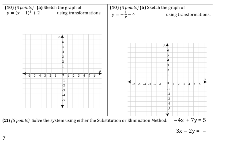 {10] {3 points) [a] Sketch the graph of {10] {3