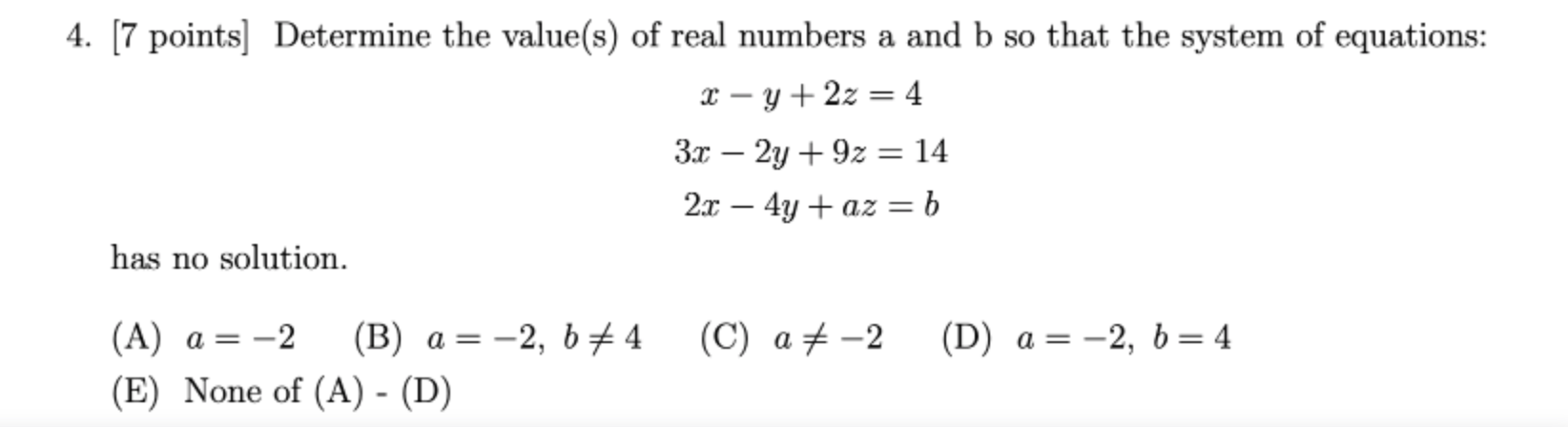 Please see the following picture: 4. [7 points]