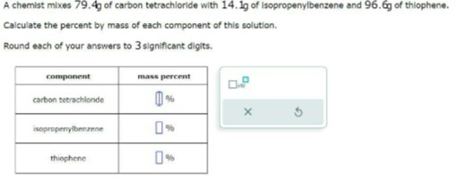 A chemist mixes 79.4g of carbon tetrachloride