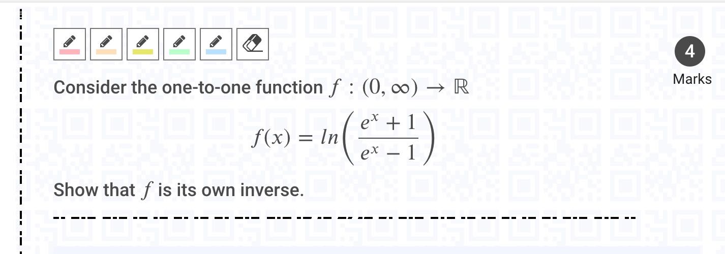 4 Consider the one-to-one function f : (0, co) -