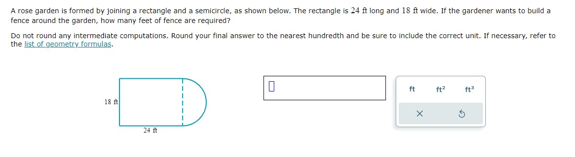 A rose garden is formed by joining a rectangle