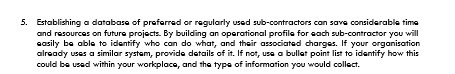 5. Establishing a database of preferred or