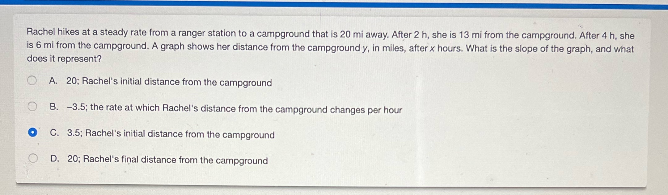 Rachel hikes at a steady rate from a ranger